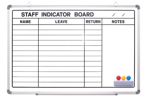 Bảng Sắt Khung Nhôm Treo Tường STAFF SCHEDULE (900x600mm) - MagX